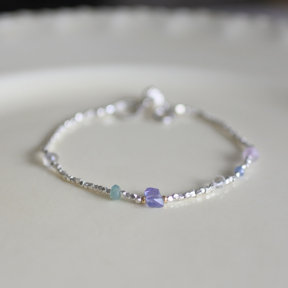 SV925 宝石質 タンザナイト ブレスレット 5mm SV925 宝石質