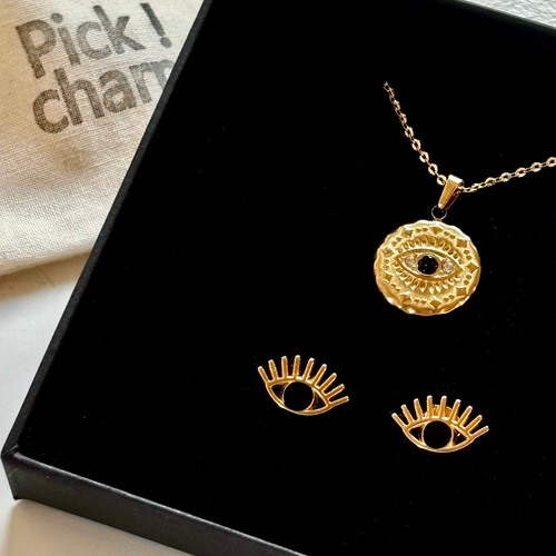 サージカルステンレス スライドボールネックレス ピアス セット