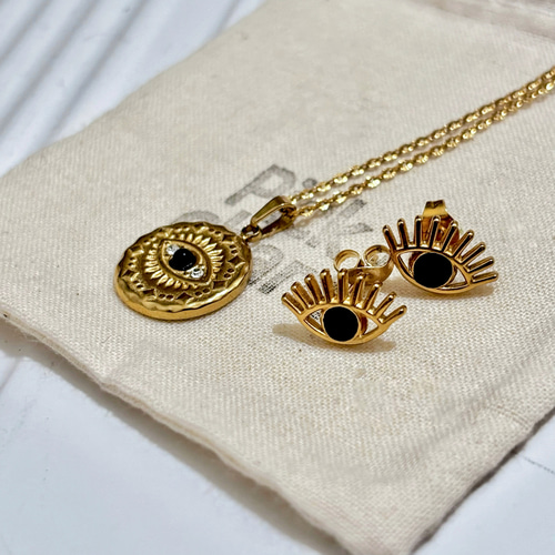 サージカルステンレス スライドボールネックレス ピアス セット