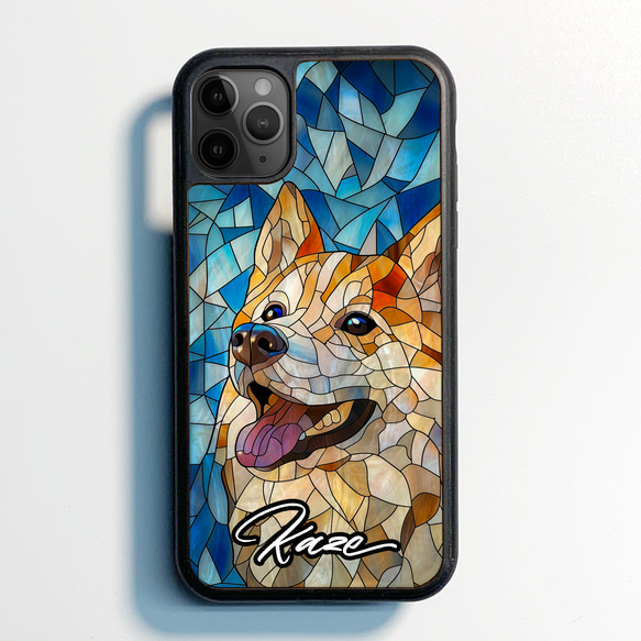 iPhone 17 16 秋田犬 螺鈿風 名入れ可 天然貝シェル 全機種対応 ケース