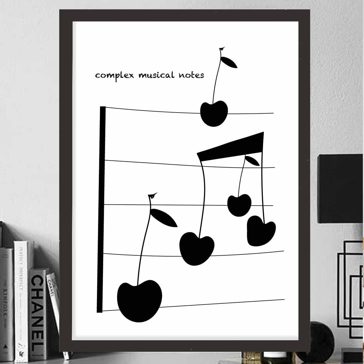むずかしい音符　フルーツ　イラスト　ポスター　A4 A3 A2 A1　アートポスター　アート　2771