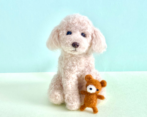 羊毛フェルト　トイプードル　ひな祭り　3月　ななちゃん 受注作成・毛色選べる】羊毛フェルトの犬のお雛様 トイプードル