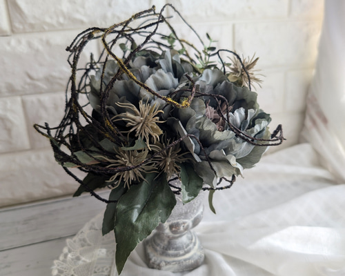 芍薬&ローズ　造花　アーティフィシャルフラワーアレンジメント b116a78addeba7c0b9c896eedd82cf