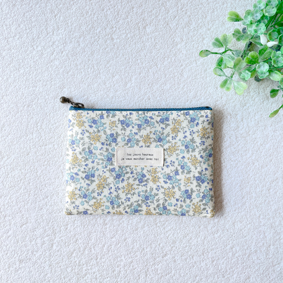 ポケットティッシュポーチ（小花柄ブルー） ポーチ daiko 通販