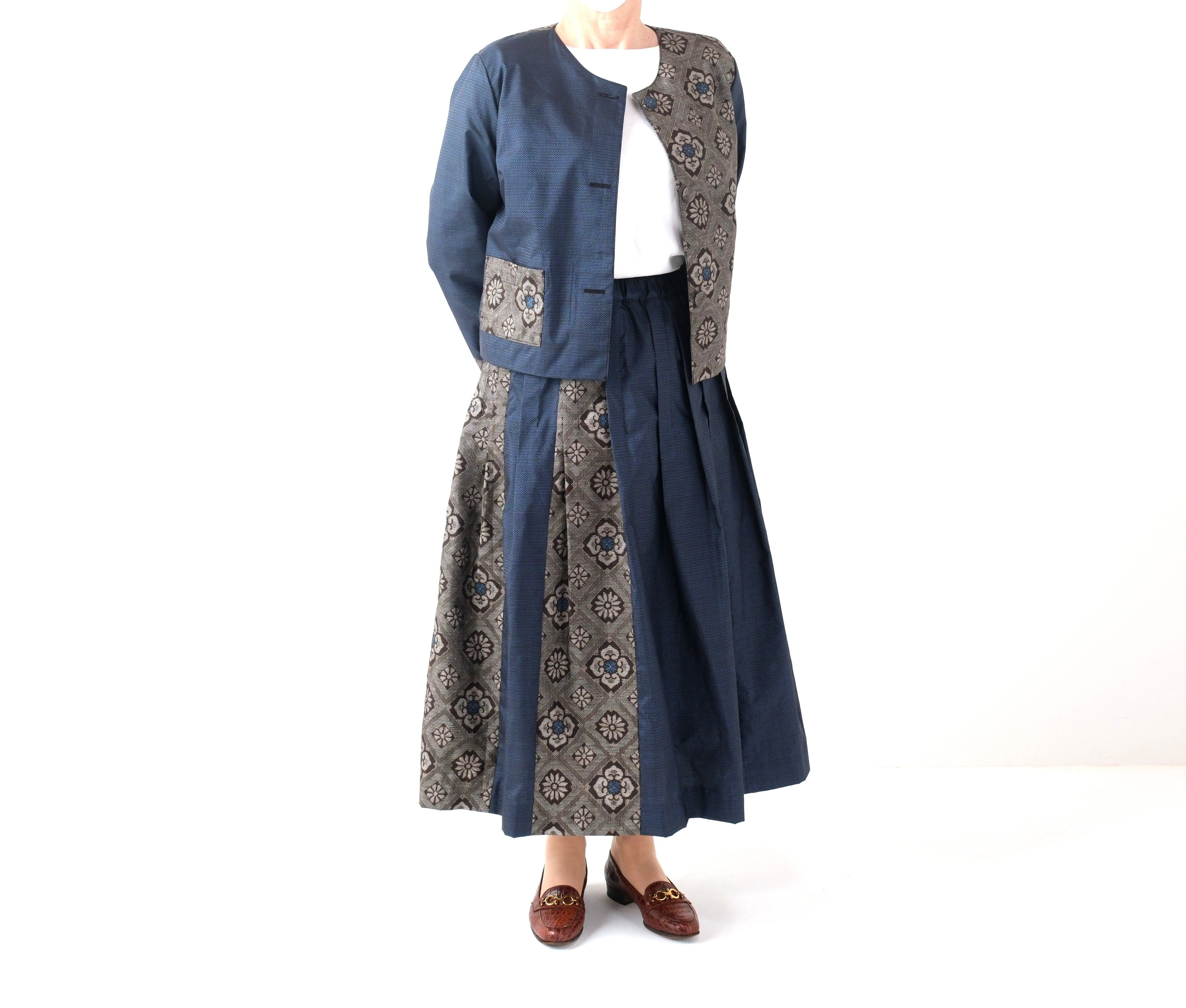 着物リメイク大島紬龍郷リバーシブルスヌード くち 売買された  