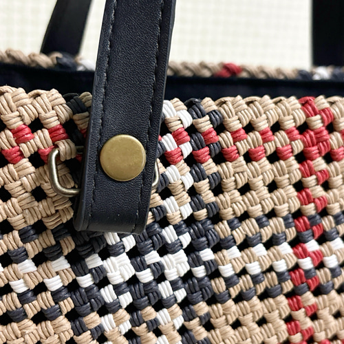 チェックのミニバッグ かごバッグ くらふと日和 通販 18247848