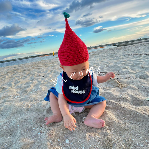 どんぐり帽子 ツクバネガシ ピクミン風どんぐり帽子＊秋冬＊コットン