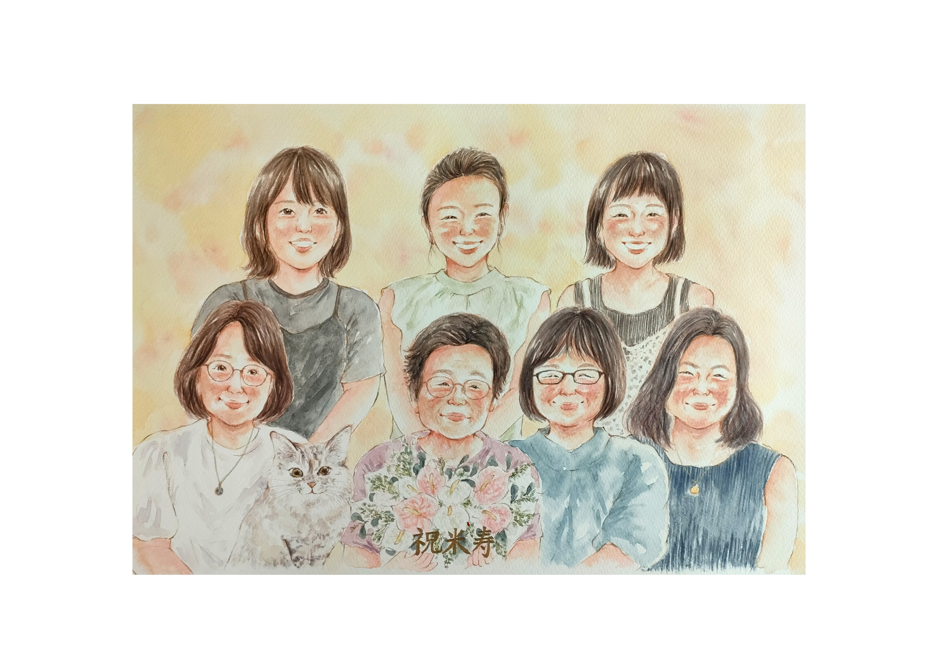 似顔絵オーダー　似顔絵　A3 11名様　米寿　7月11まで 似顔絵オーダー 似顔絵 イラスト コスプレ 還暦 米寿 その他
