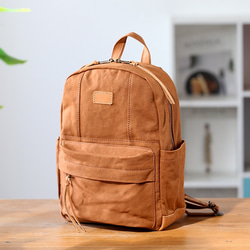 &lt;新品/下週發布&gt; 帆布 x 真皮背包 4 色可選 緊湊型弱防水 旅行郊遊媽媽包 第14張的照片