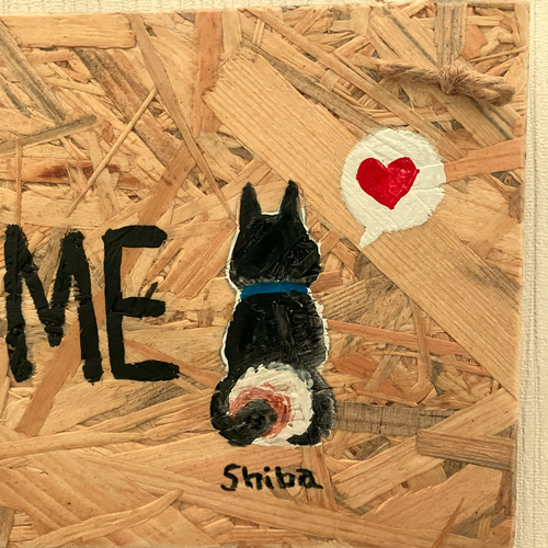 受注生産】【柴犬】【黒柴】ウェルカム看板 ドアプレート ウェルカム