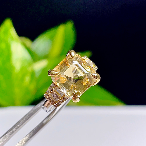 シトリン 黄水晶 リング 指輪 天然石 純銀 水晶 19 【高品質】 指輪 