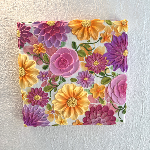 テクスチャーアート 絵画 アートパネル フラワーアート