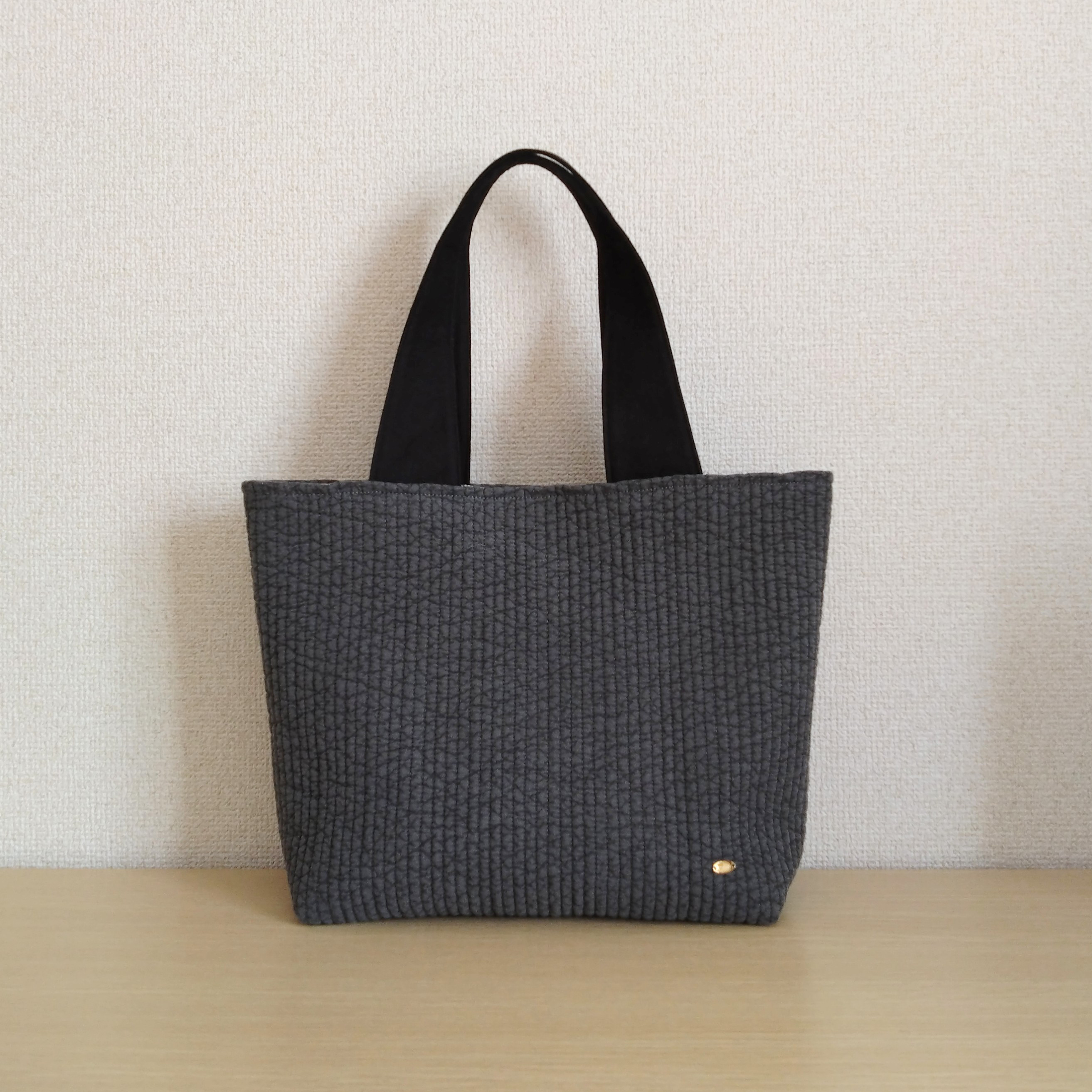 ヌビバッグ　ダークグレー×ムーン＆スター　トートバッグ　ハンドメイド ヌビバッグ　ダークグレー×ムーン＆スター　トートバッグ　ハンドメイド