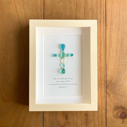 香水瓶とバッグの棚 シーグラスアート 置物 壁かけ誕生日プレゼント