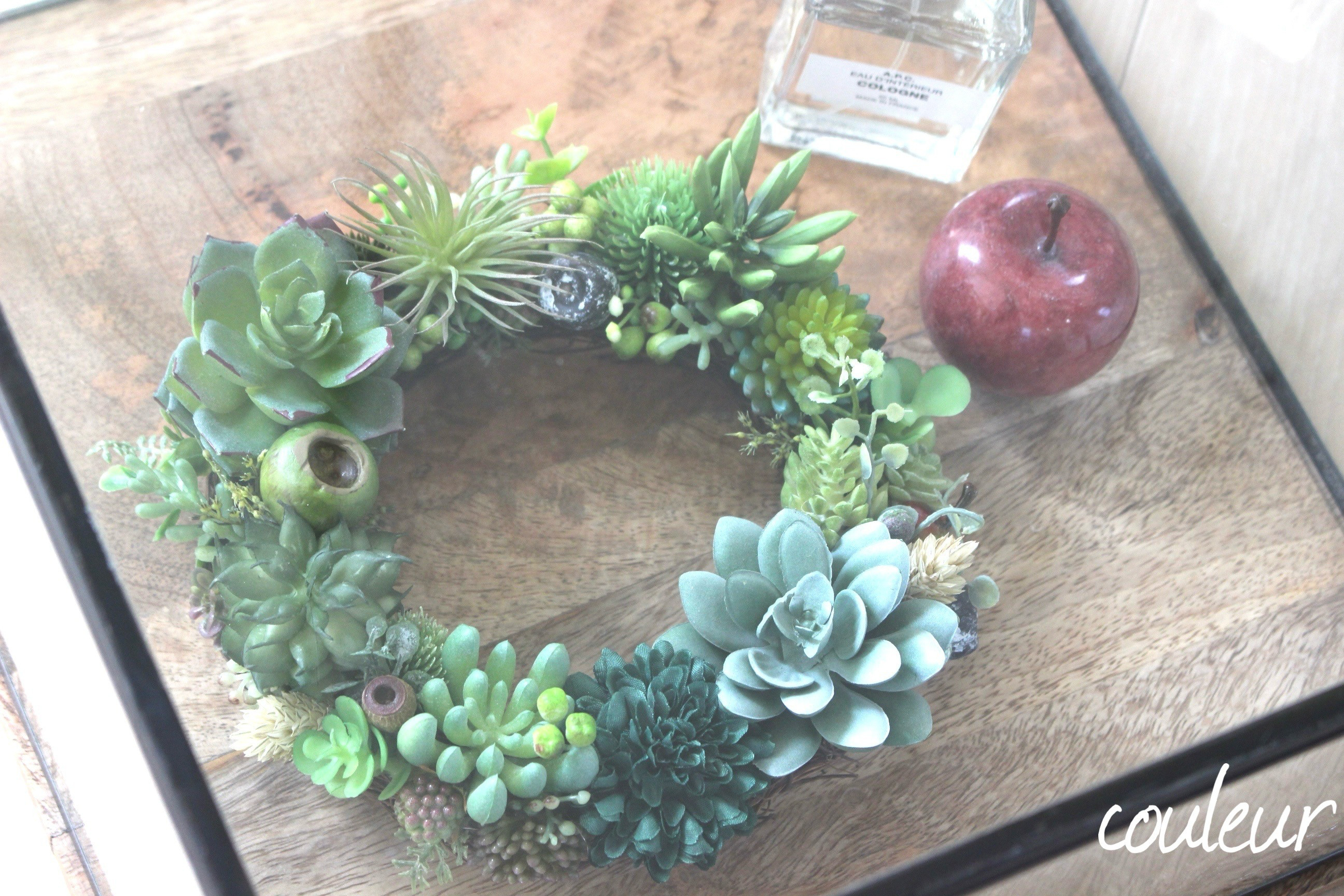 確認用　多肉リース 多肉リース A 多肉植物 couleur 通販 18248768｜Creema(クリーマ)