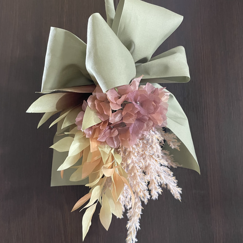 秋色スワッグ リボンのフラワー アートフラワー 秋限定2024 スワッグ