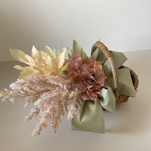 秋色スワッグ リボンのフラワー アートフラワー 秋限定2024 スワッグ