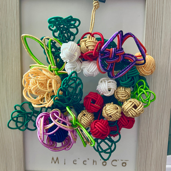 水引き ミニクリスマスリース No.3 立体・オブジェ 水引きMiccho 通販  