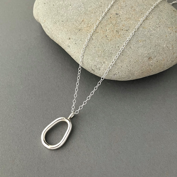 誕生日プレゼント ドロップモチーフペンダント ロングネックレス シルバー925 ユニ アクセサリー