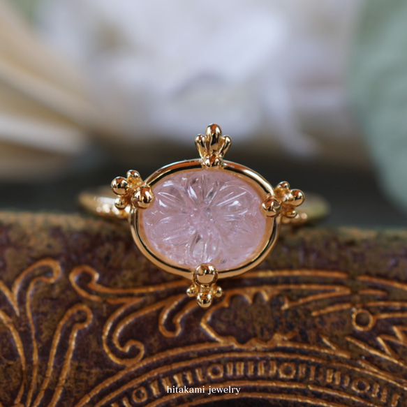 SV / YGメッキ ピンクトルマリン リング【花の宝石】 指輪・リング