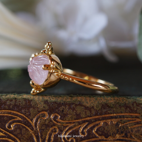 SV / YGメッキ ピンクトルマリン リング【花の宝石】 指輪・リング