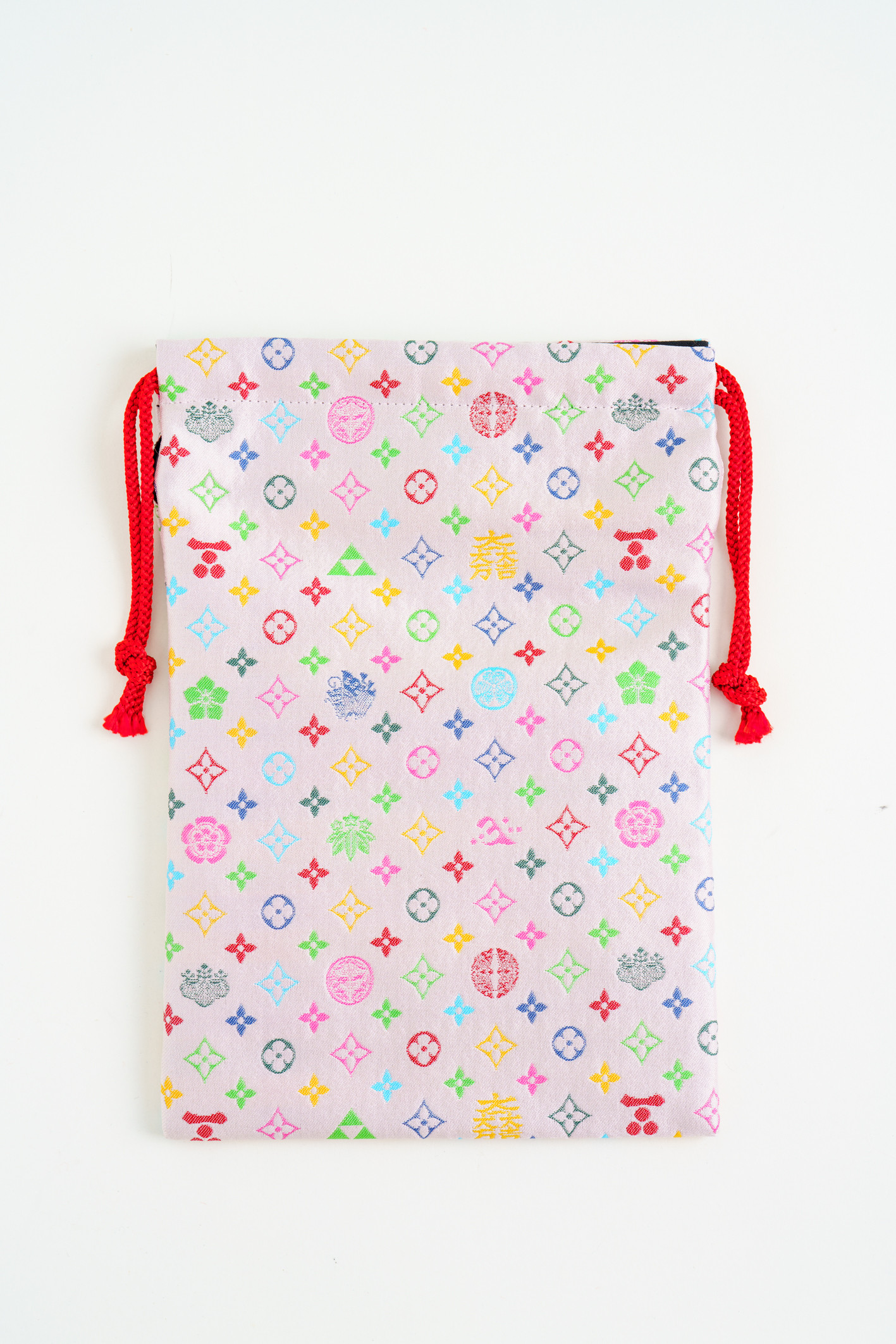 御朱印帳袋(御城印帳袋)　モノグラム柄(淡いピンクバージョン)