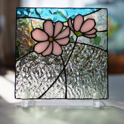 コスモスのミニパネル　秋桜、ステンドグラスパネル　 7枚目の画像
