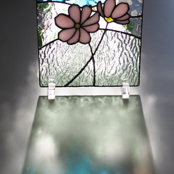 コスモスのミニパネル　秋桜、ステンドグラスパネル　 3枚目の画像