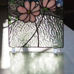 コスモスのミニパネル　秋桜、ステンドグラスパネル　 6枚目の画像