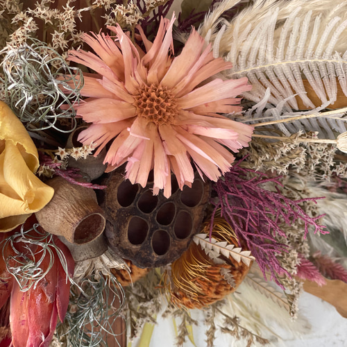 横型スワッグ　大きめ　インテリア　開店祝い　リビング ドライフラワーの横長スワッグ】開店祝いや周年祝いの贈り物に