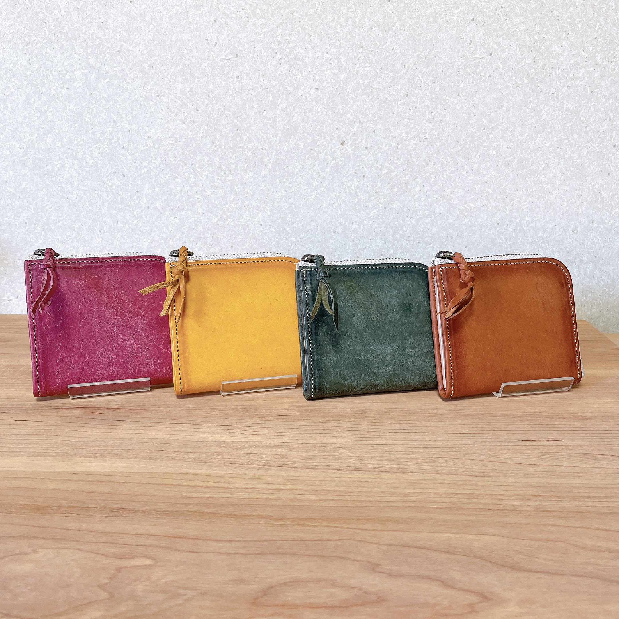 秋色　Ⅼ型ファスナーミニ財布　【グリーン】