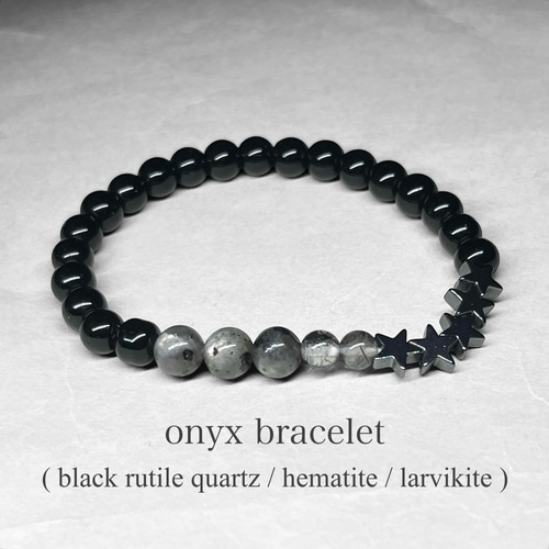 mix bracelet：onyx/ミックスブレスレットN：オニキス(ブラック