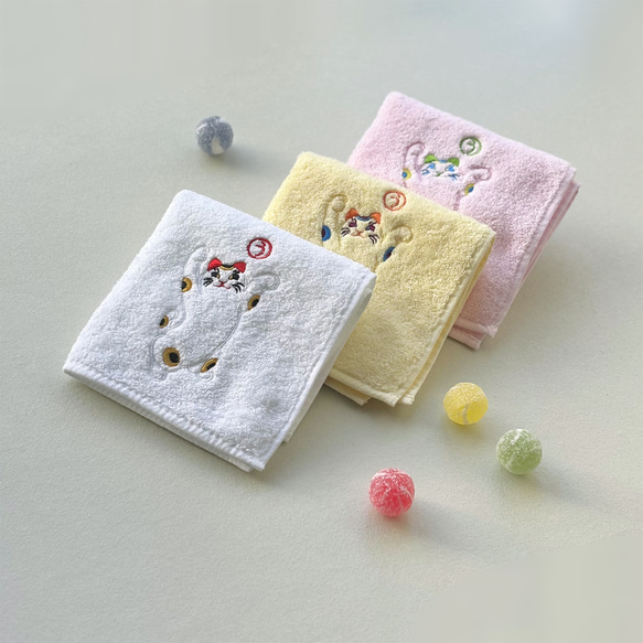 ピンク限定２枚✨猫ハンカチ ３つの願い✨ セレクトハンカチ3枚セット さくらネコ GR | ハンプティーダンプ