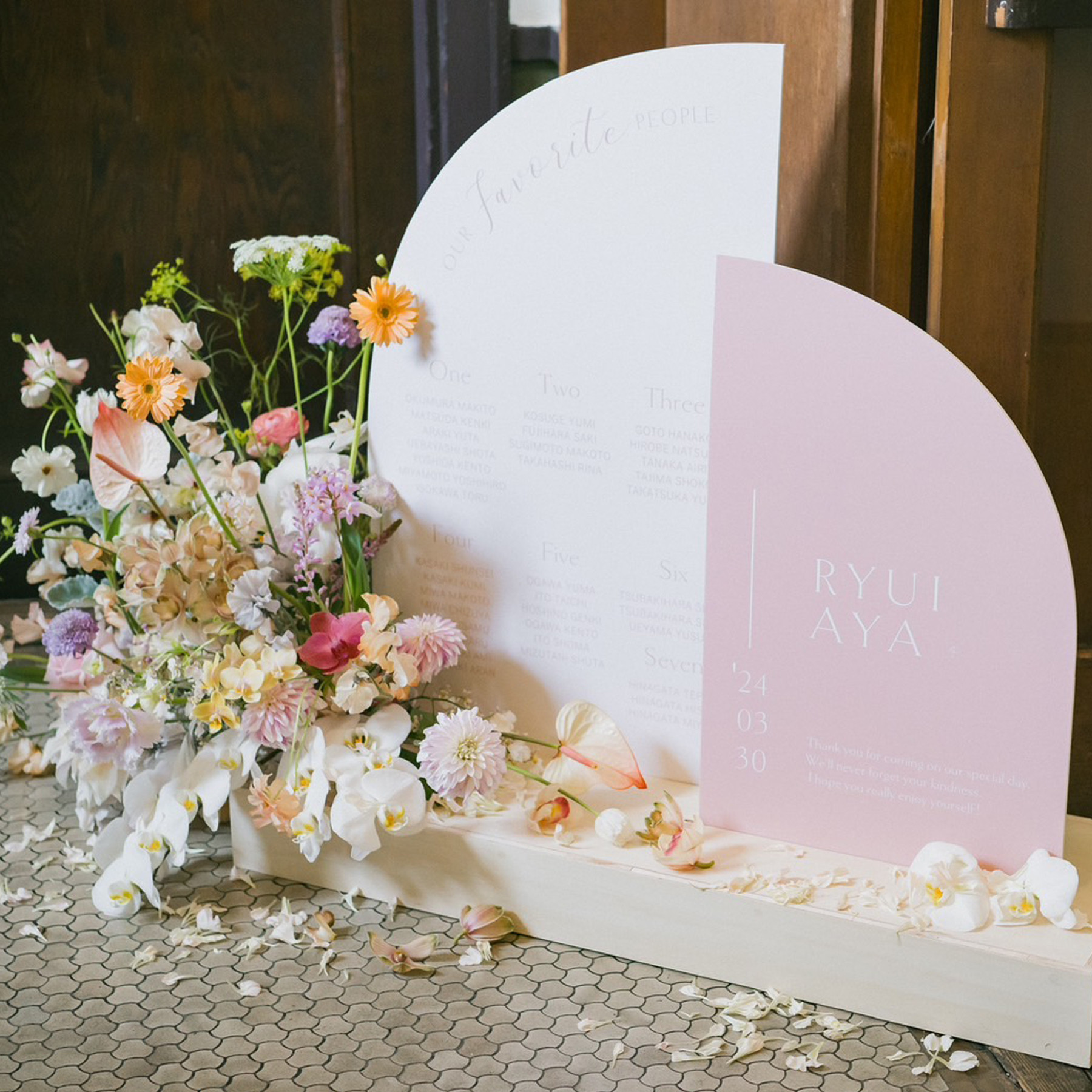 デザインカラー選択OK！ウェルカムボード シーティングチャート／wbp03