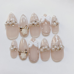 オーダー　ネイルチップ　量産型　フレンチガーリー　ワンホン　マグネット　地雷系 サイズオーダー チークネイル マグネット ネイルチップ ワンホン