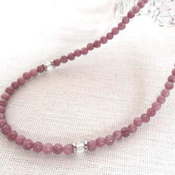 ガーネットのシンプルネックレス＊長さ変更・ロングネックレス＊天然石