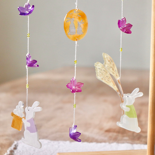 卓上ミニモビール・うさぎのお月見 モビール atelier-hiwa 通販