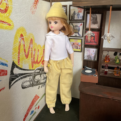 079 リカちゃん ブライス ハンドメイド 服 ツィードオレンジコート