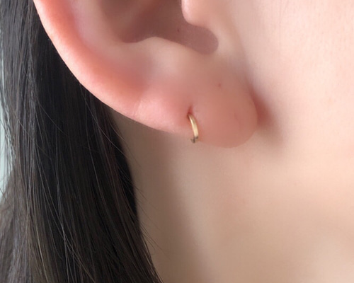 ◼︎超超極小片耳5㎜ キャッチレススクエアフープピアス ミニ ピアス