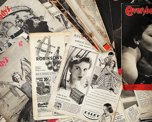 レトロな雑誌ページ】英国40's & 50's タブロイド雑誌 (10枚