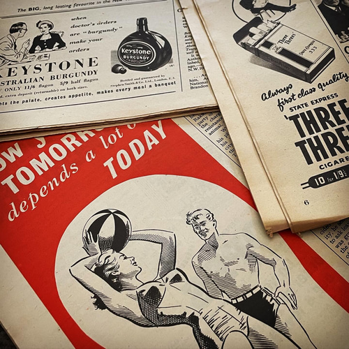 レトロな雑誌ページ】英国40's & 50's タブロイド雑誌 (10枚セット