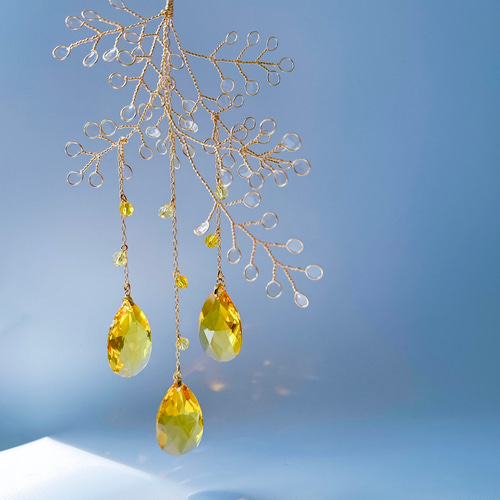 心ときめくきらめき〜ミモザの雫ガーランドジュエルサンキャッチャー