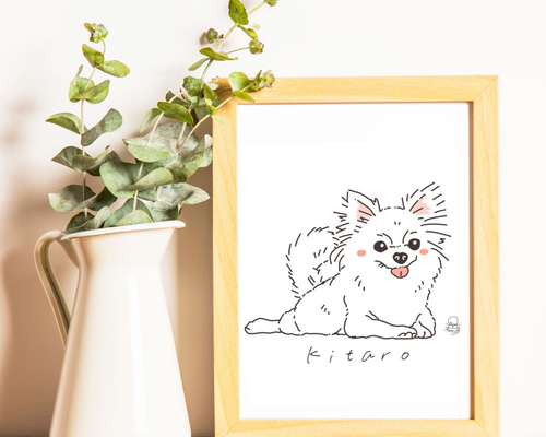似顔絵オーダー　似顔絵　ウェディング　A4サイズ　三名様　A4サイズ犬 もふもふもふ、、、 優しい気持ちにしてくれるふわふわのふたり