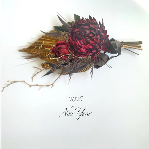 残1再販＜早割お正月2025＞豪華モダンな正月飾り＊毎年飾れる華やか