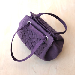 スモッキング2way巾着バッグ★グレープ★受注制作★ショルダーストラップ別売 5枚目の画像