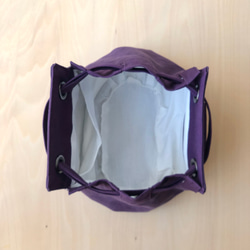 スモッキング2way巾着バッグ★グレープ★受注制作★ショルダーストラップ別売 6枚目の画像