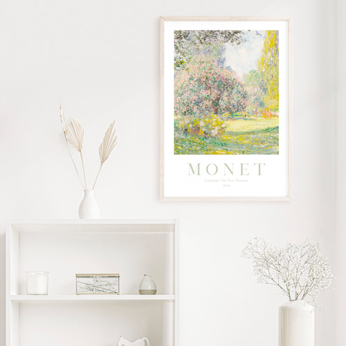 クロード・モネ 風景画 グリーン アートポスター インテリアアート The