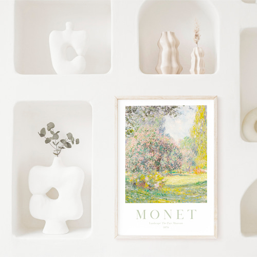 クロード・モネ 風景画 グリーン アートポスター インテリアアート The