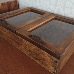 レトロ調な駄菓子ケース風木箱 6枚目の画像