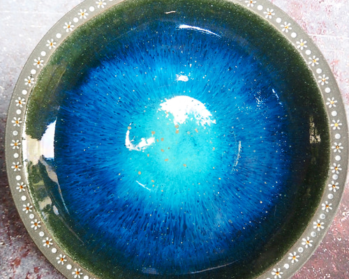 一点もの【RUNI BLUE】宇宙 プレート皿 青い器 食器 中皿 RUNI BLUE